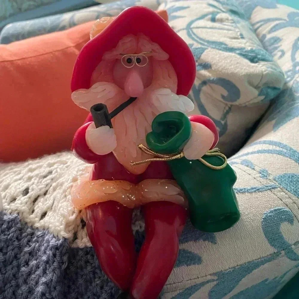 Set of 2 - Northern Lights Vintage Santa Candles